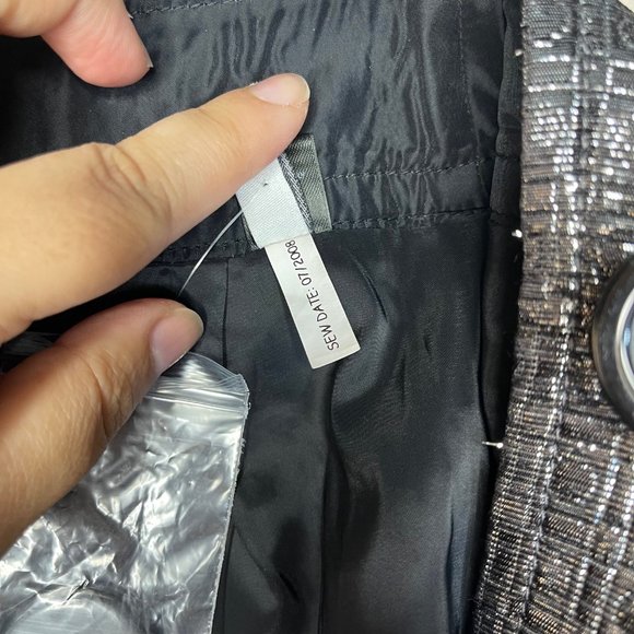 Metallic Button Front Mini Skirt 0 - New without tags - Picture 9 of 10